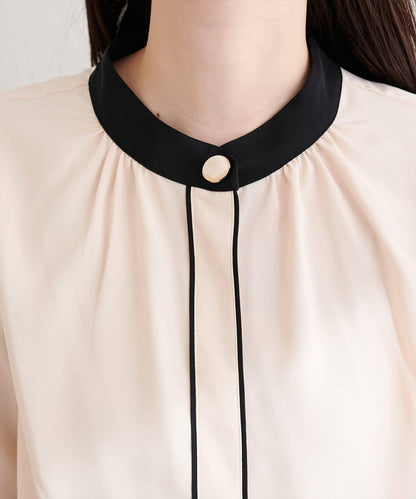 質感設計撞色紐扣襯衫