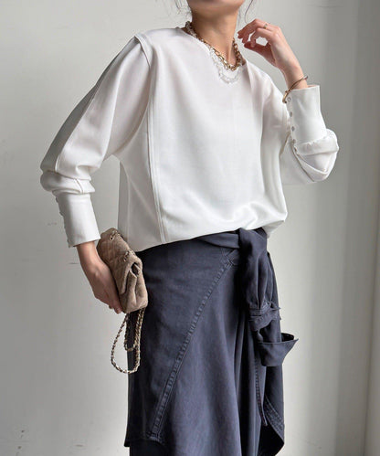 喬其紗與歐根紗拼接上衣