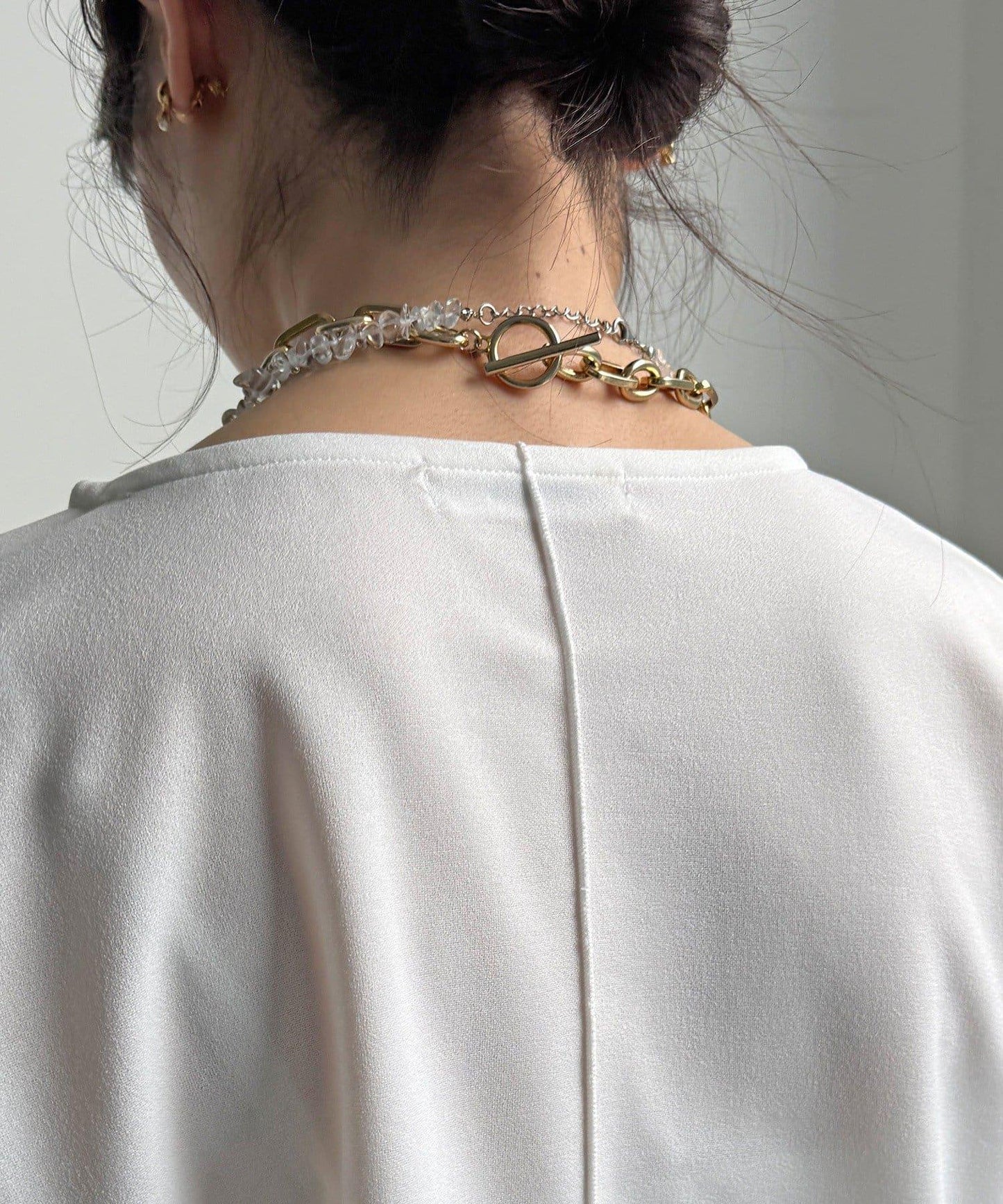 喬其紗與歐根紗拼接上衣