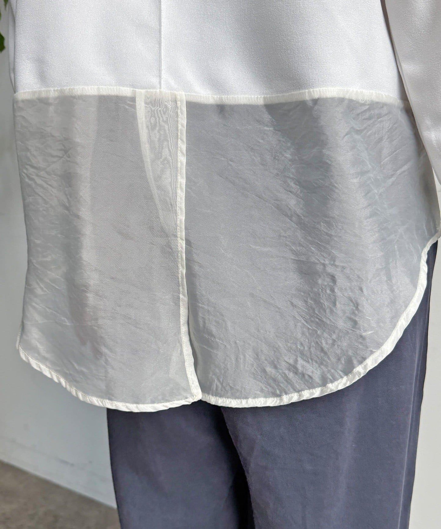 喬其紗與歐根紗拼接上衣