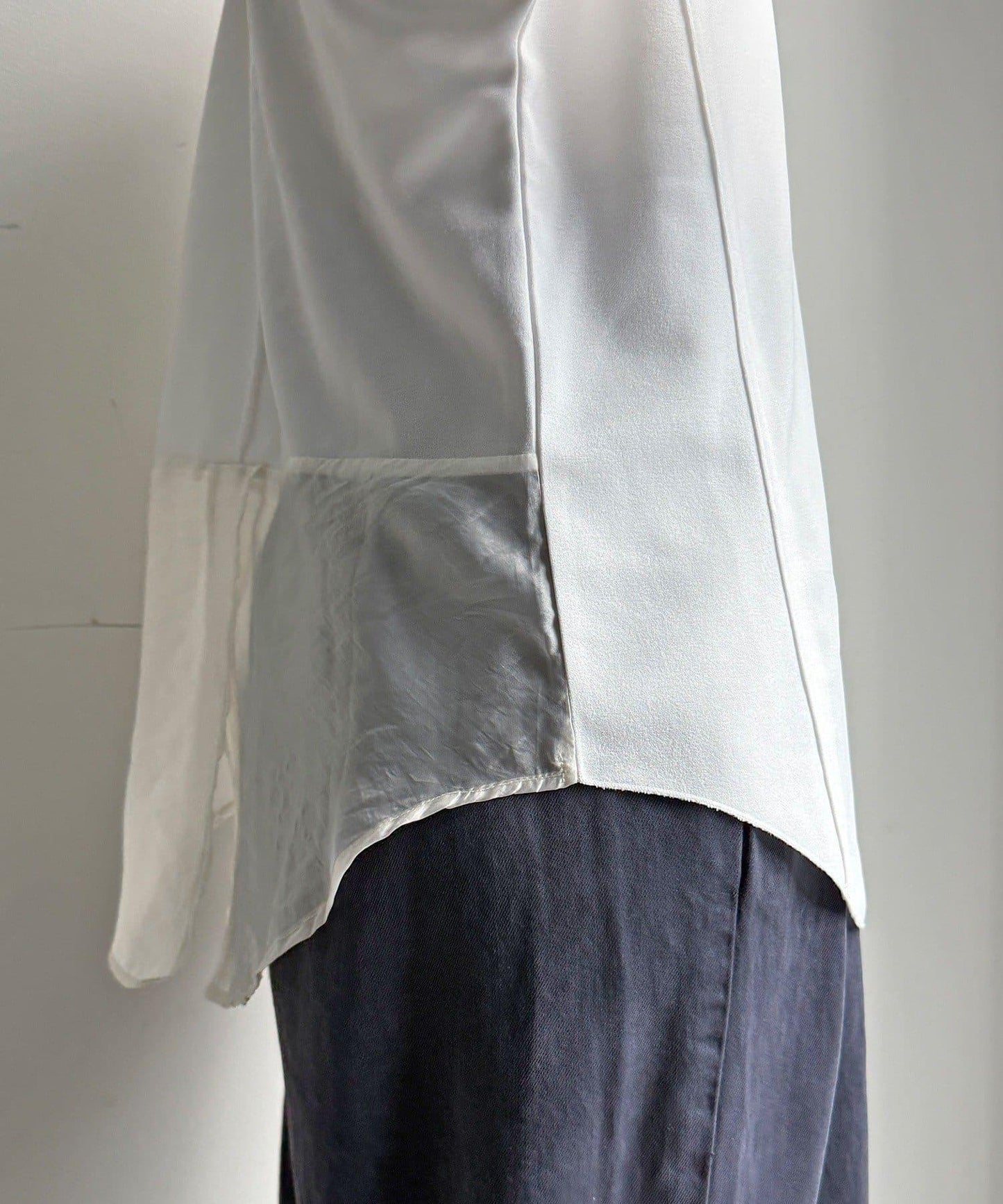 喬其紗與歐根紗拼接上衣