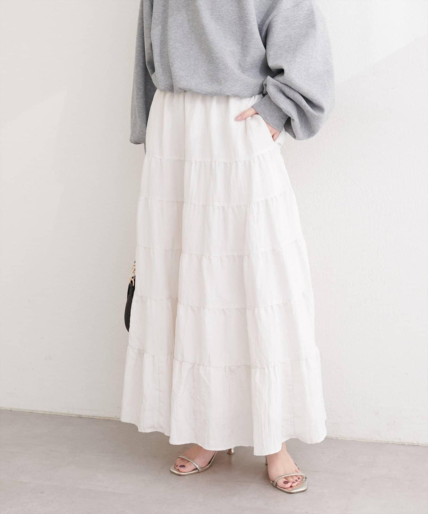 緞面層疊半身裙