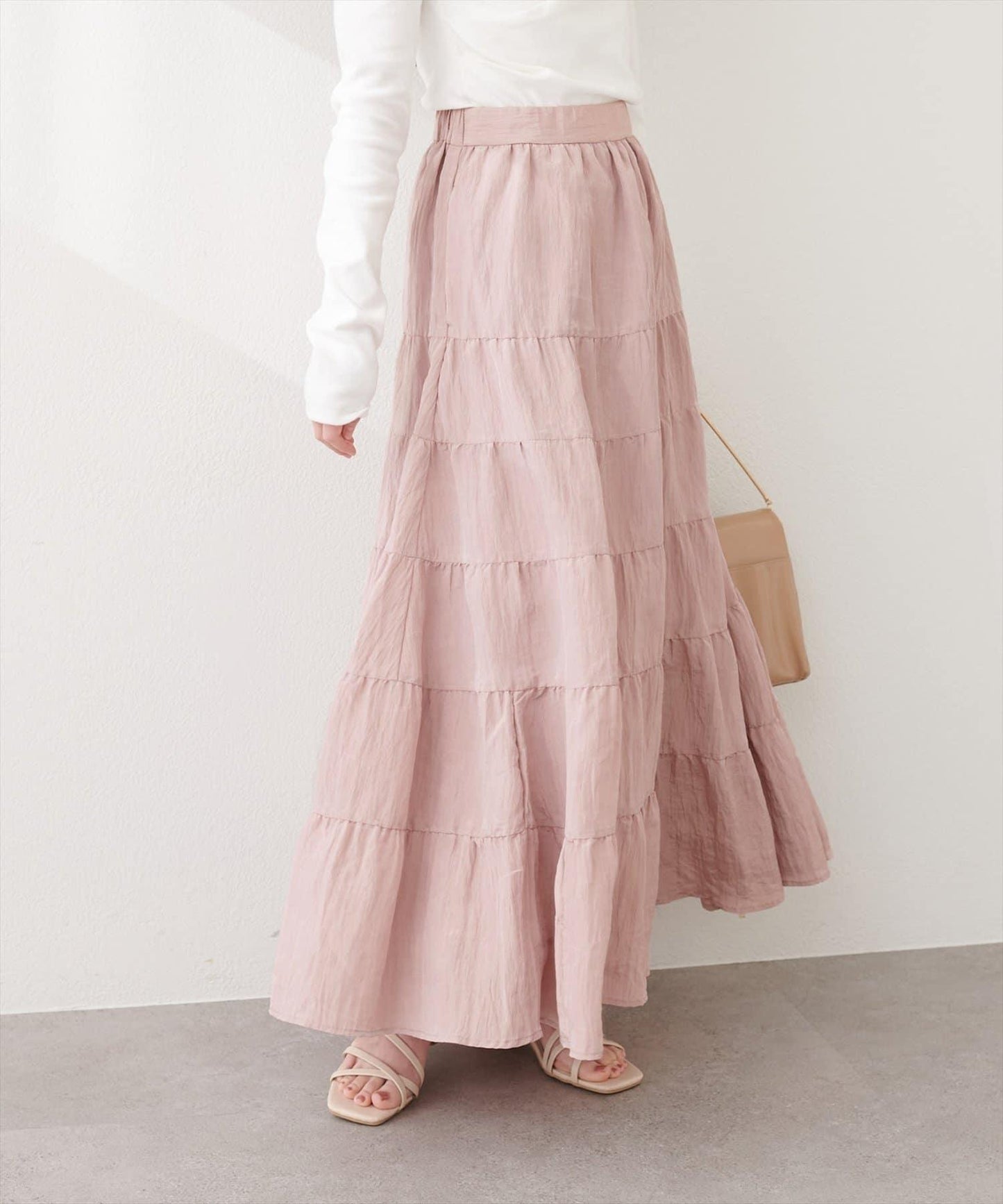 緞面層疊半身裙