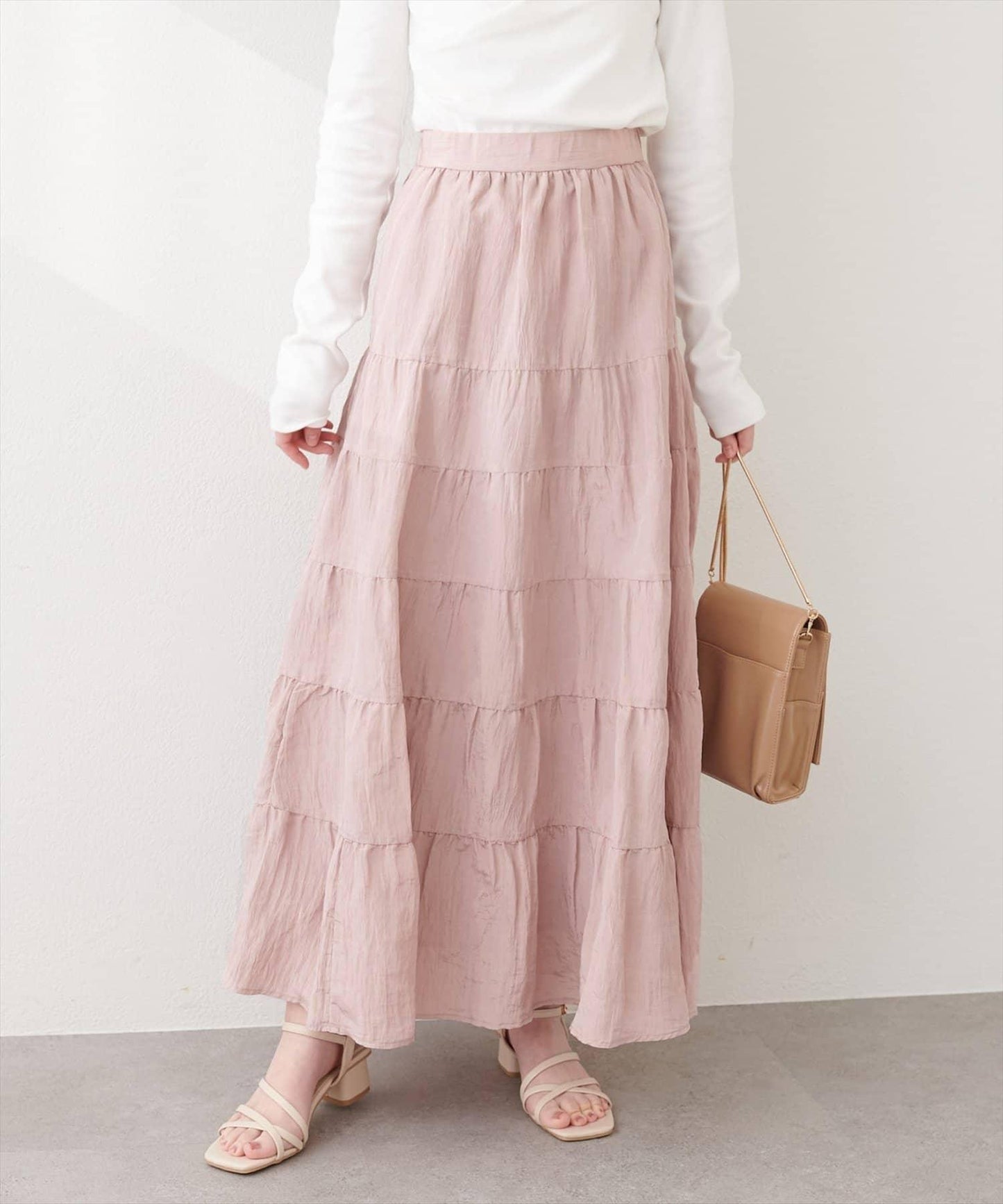 緞面層疊半身裙