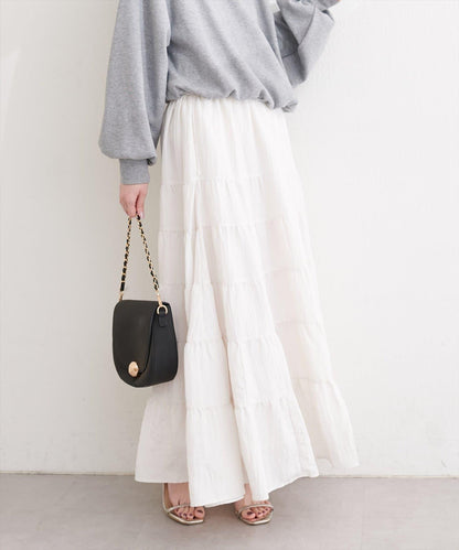 緞面層疊半身裙