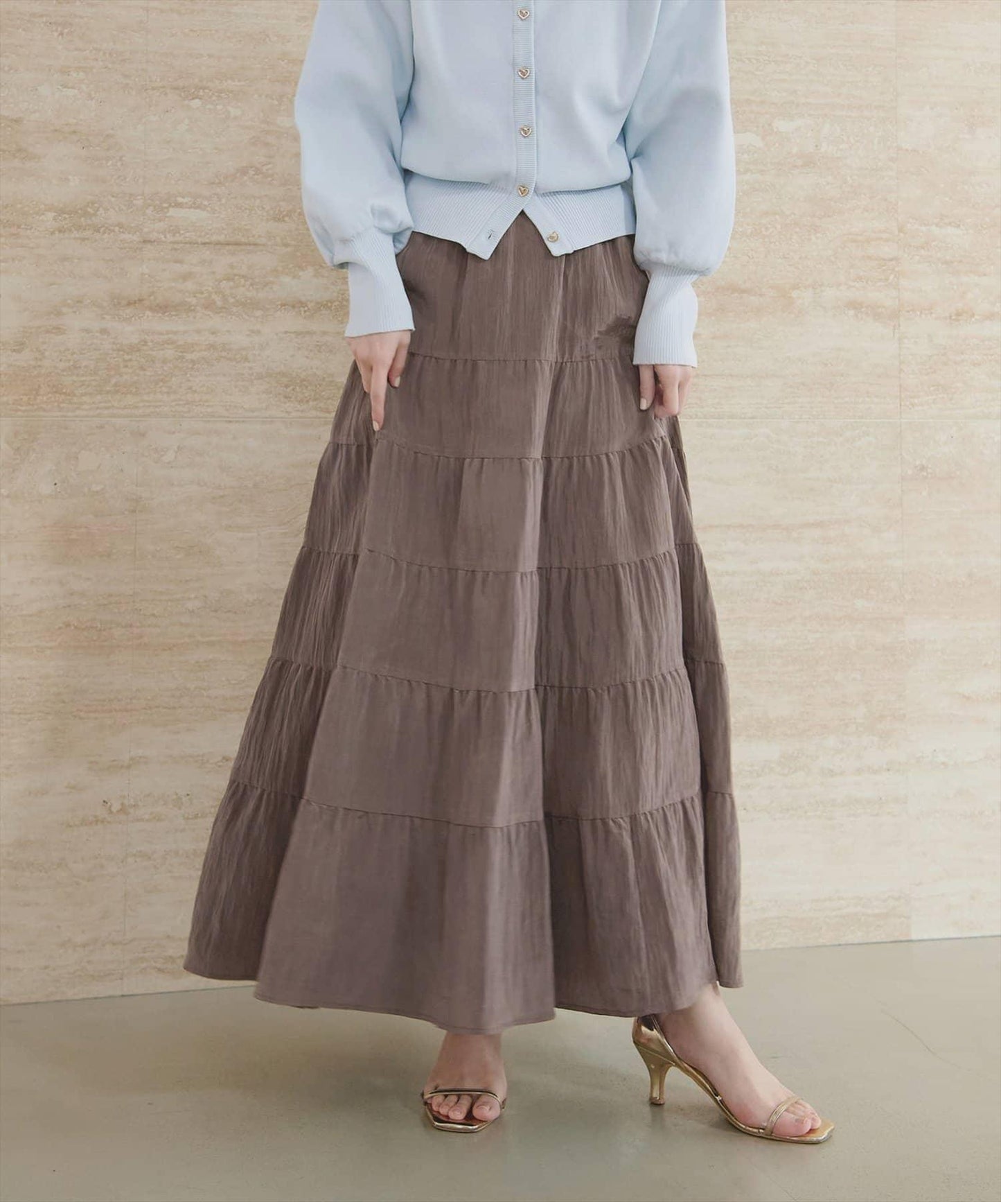 緞面層疊半身裙