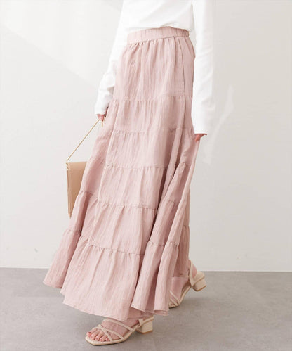 緞面層疊半身裙