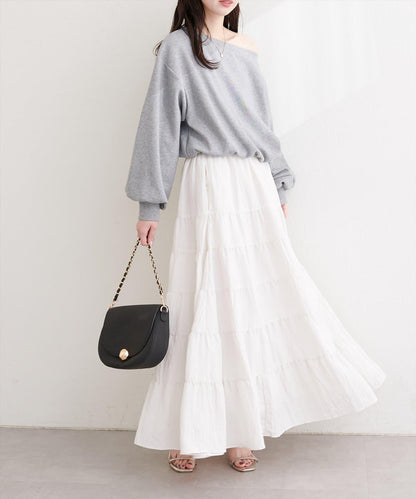 緞面層疊半身裙