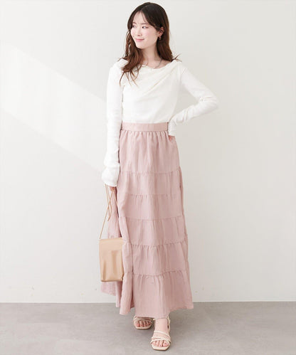 緞面層疊半身裙