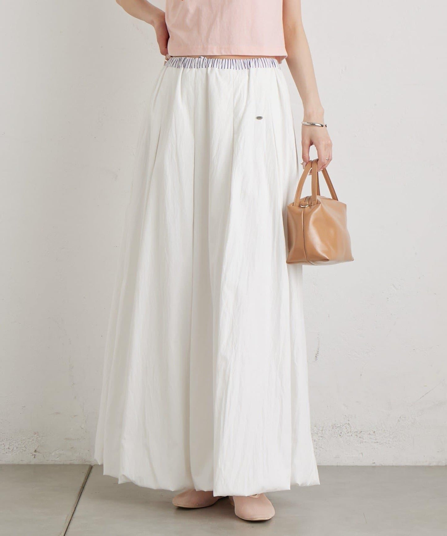 條紋氣球廓形半身裙