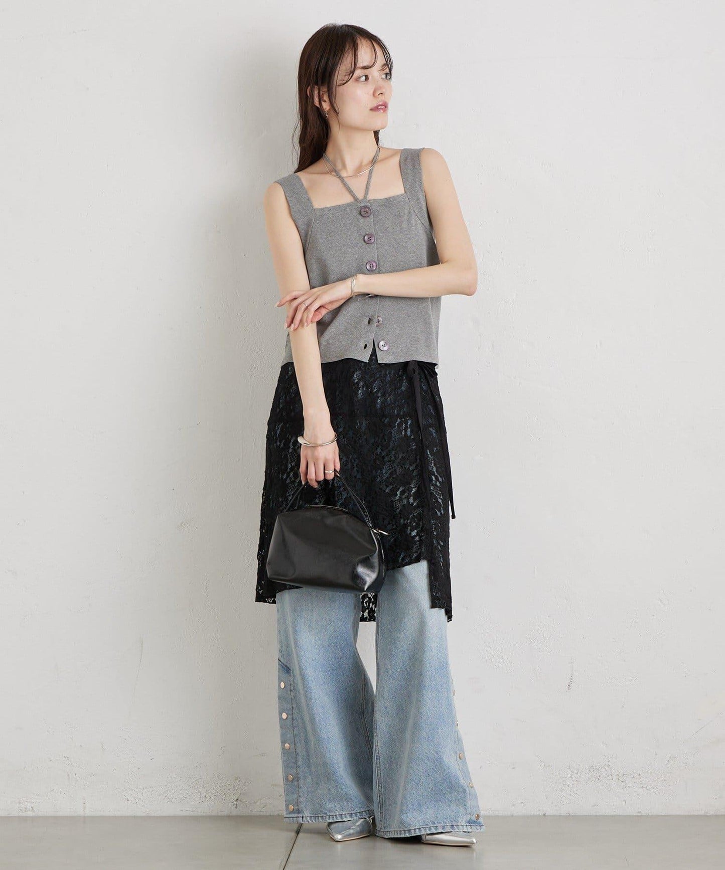 蕾絲裹身半身裙