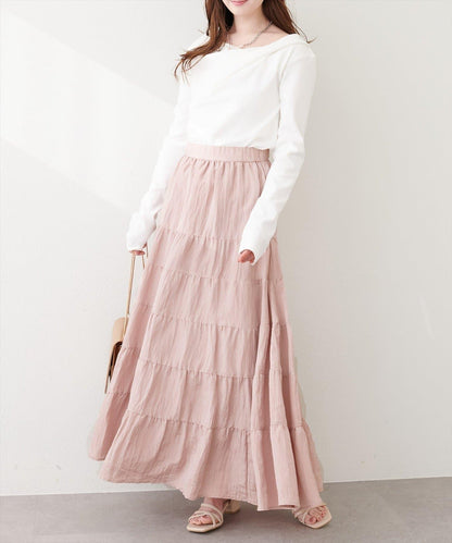 緞面層疊半身裙