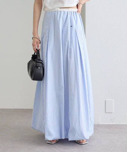 條紋氣球廓形半身裙