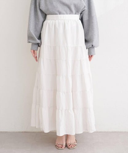 緞面層疊半身裙