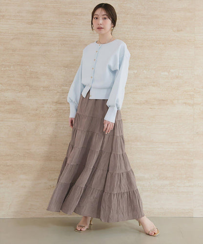 緞面層疊半身裙