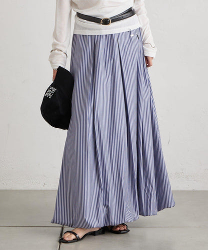 條紋氣球廓形半身裙