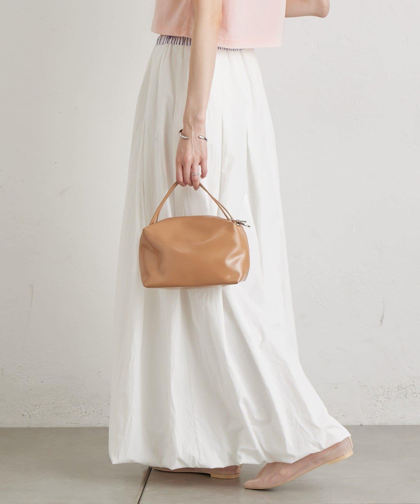 條紋氣球廓形半身裙