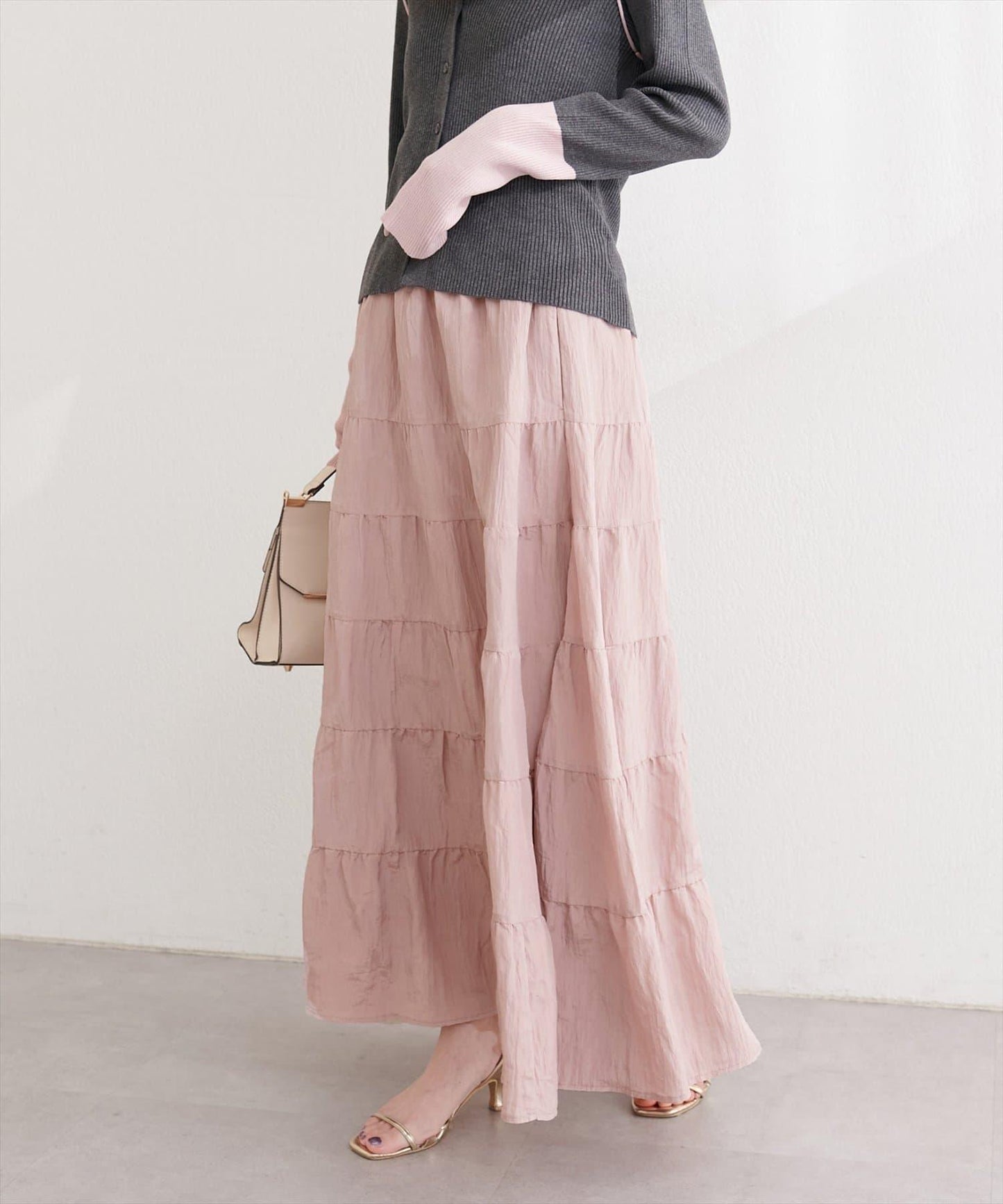 緞面層疊半身裙