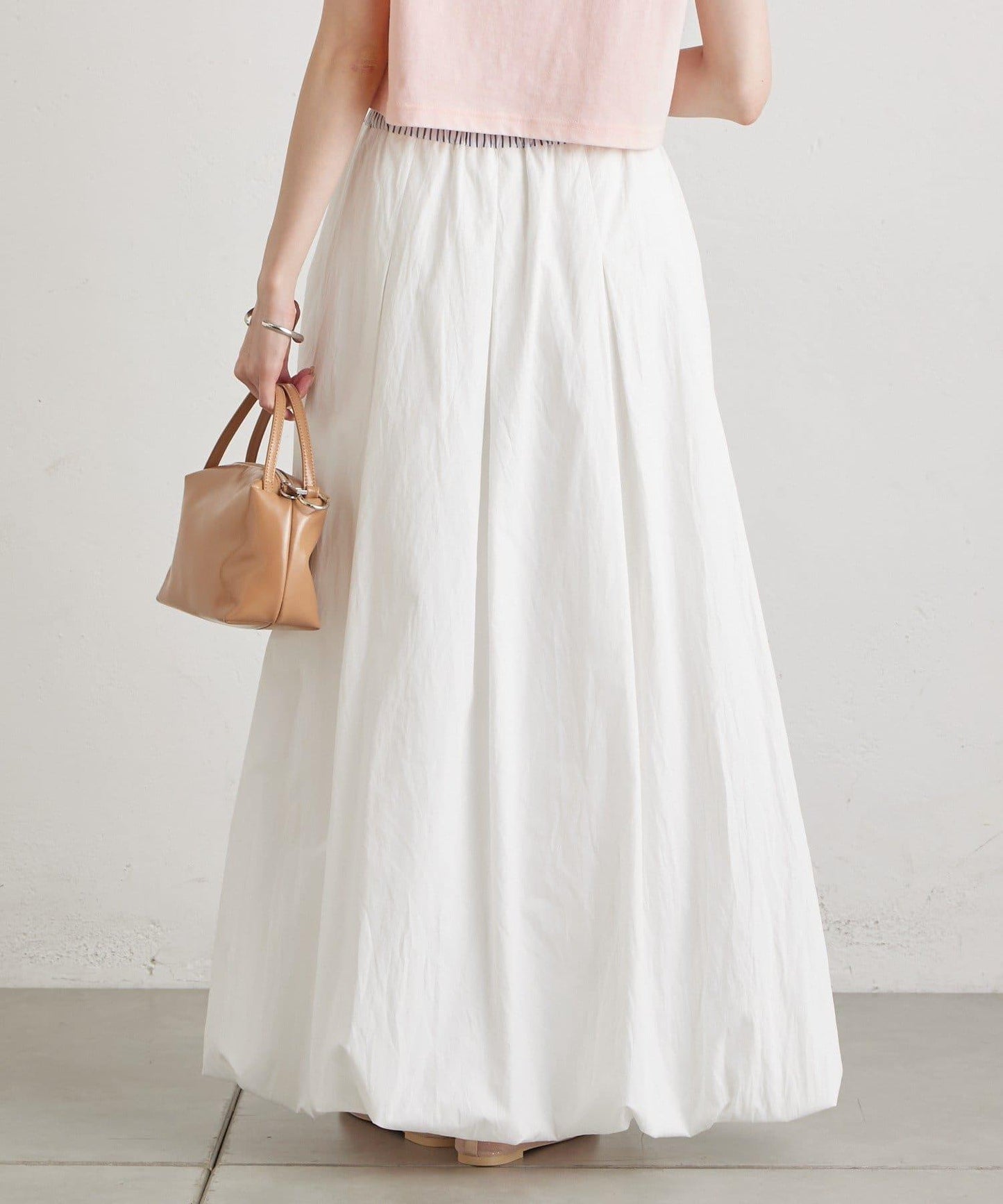 條紋氣球廓形半身裙