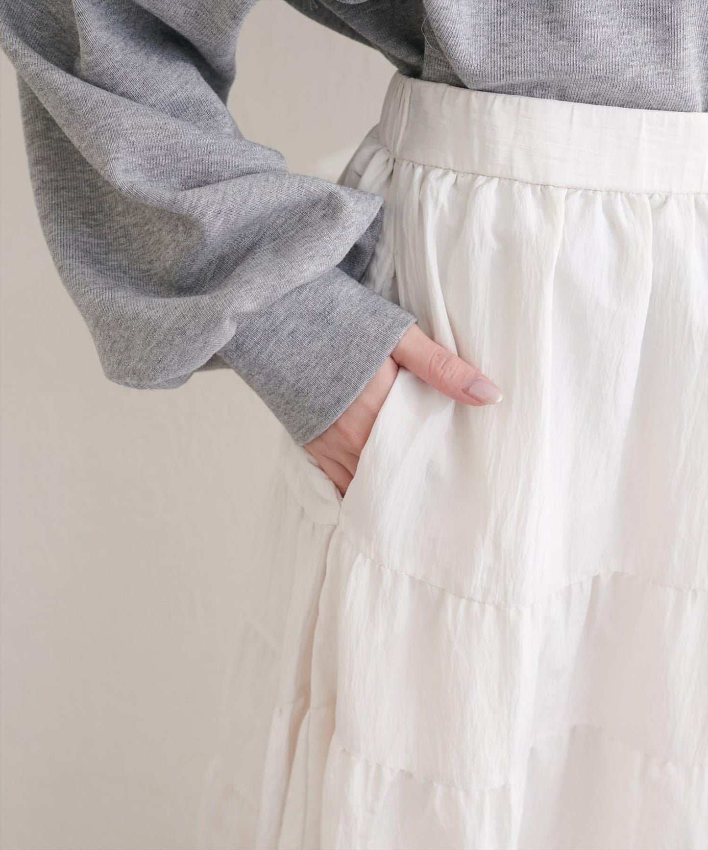 緞面層疊半身裙