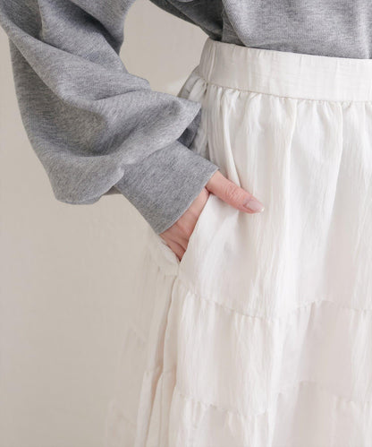 緞面層疊半身裙