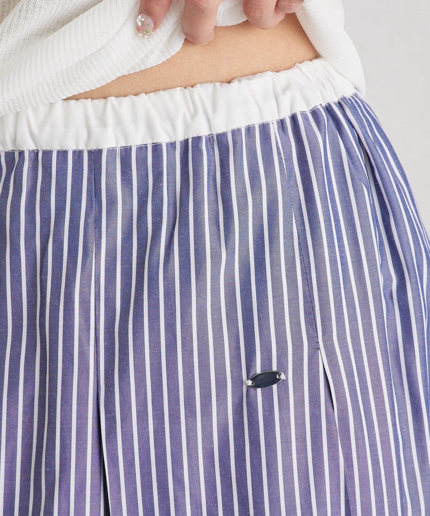 條紋氣球廓形半身裙