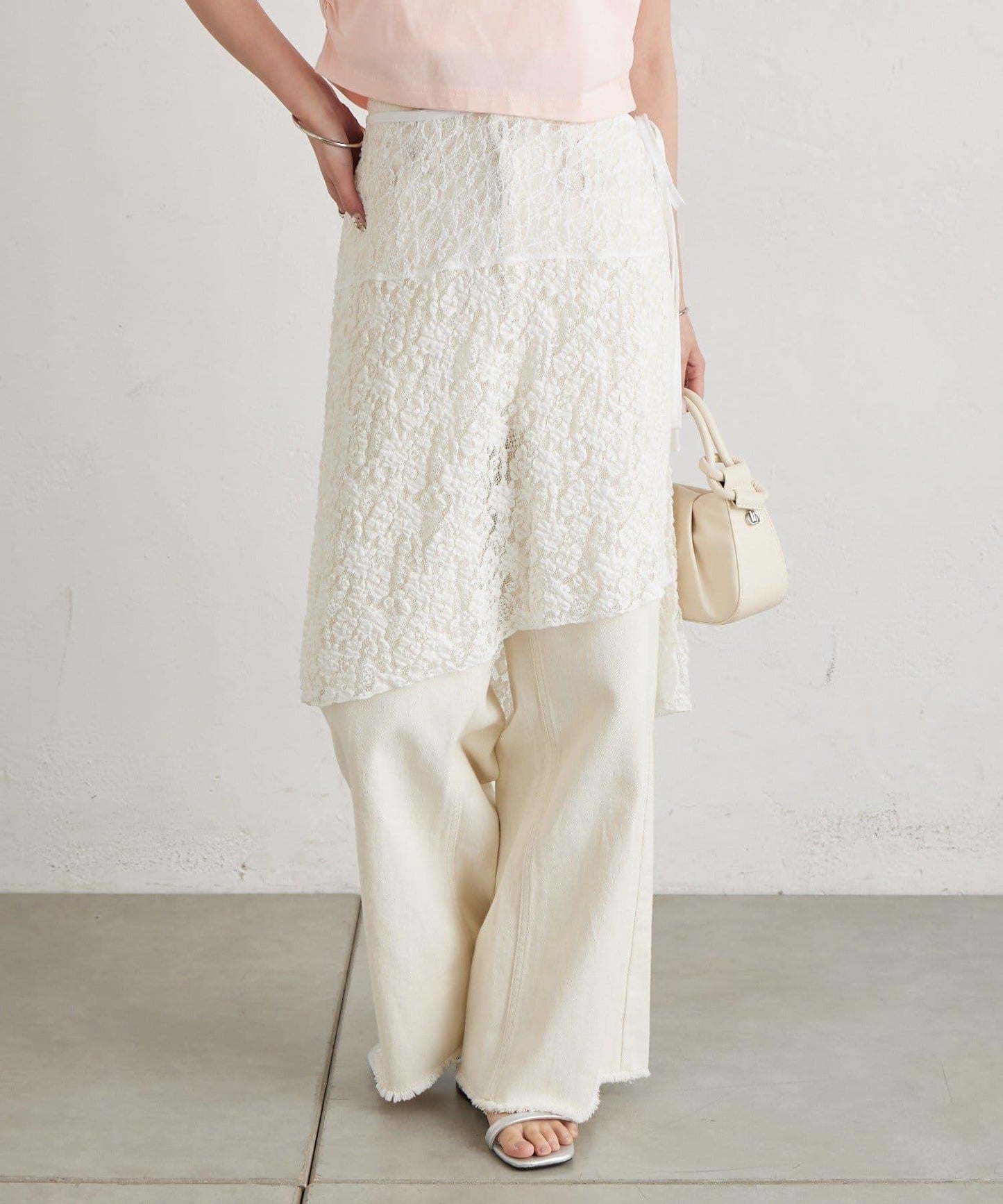 蕾絲裹身半身裙