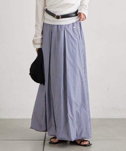 條紋氣球廓形半身裙