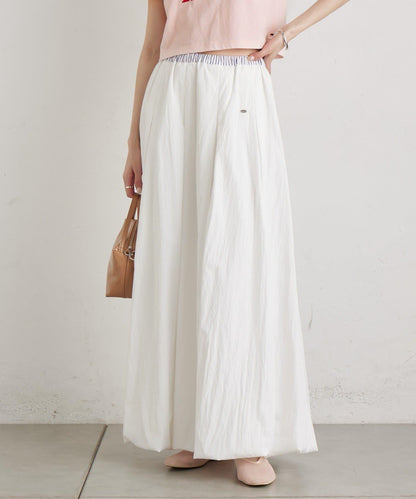 條紋氣球廓形半身裙