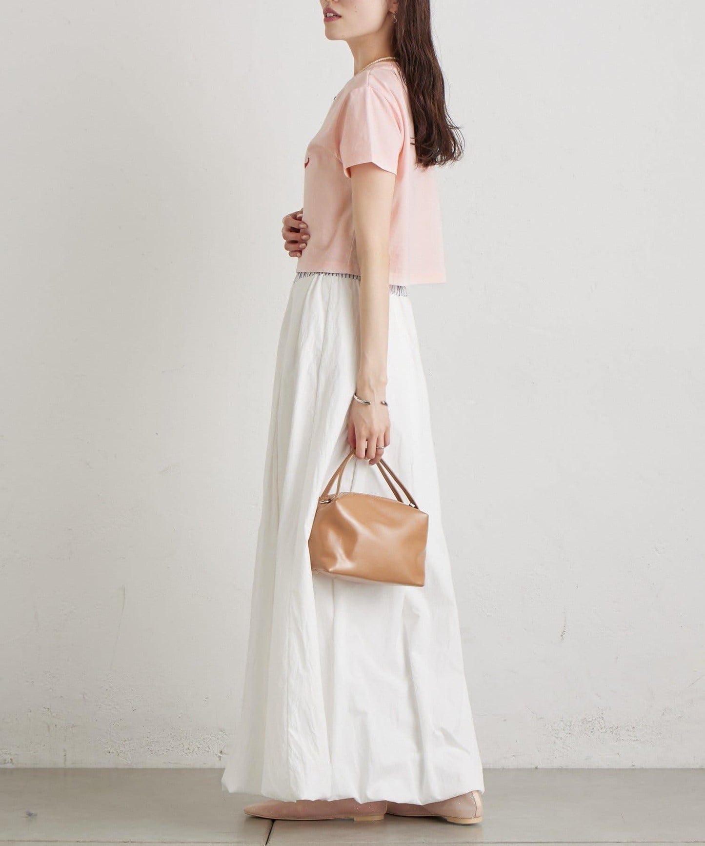 條紋氣球廓形半身裙