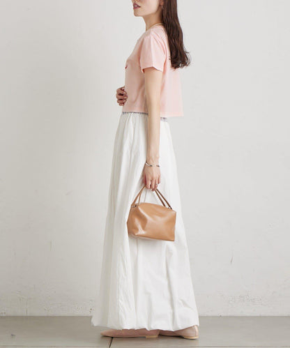 條紋氣球廓形半身裙