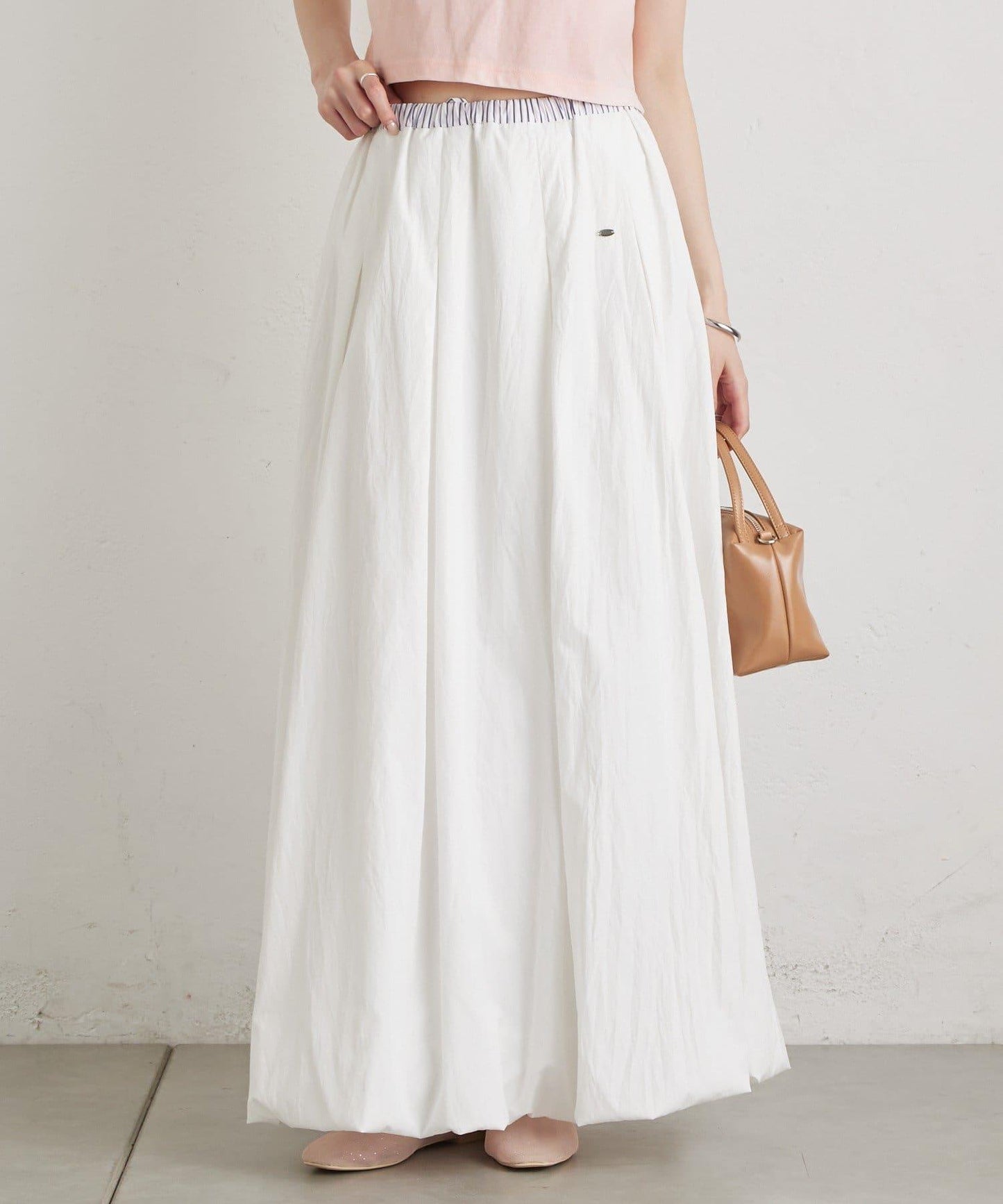 條紋氣球廓形半身裙