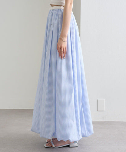 條紋氣球廓形半身裙