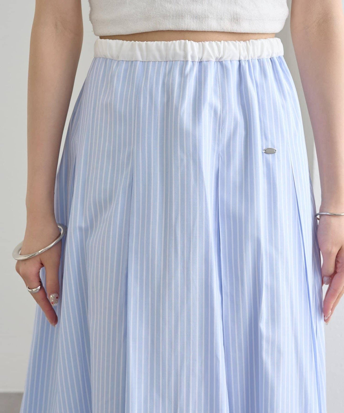 條紋氣球廓形半身裙