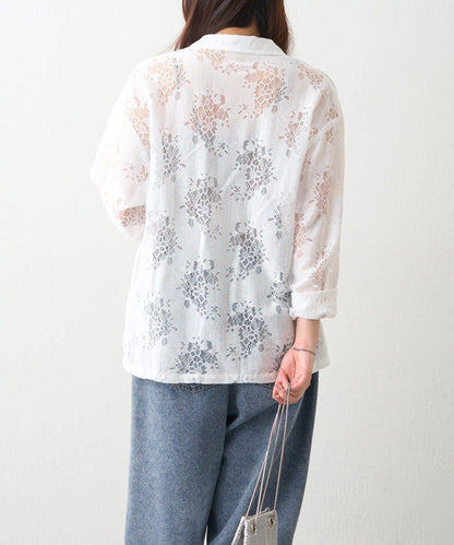 花卉蕾絲 單排扣 西裝外套