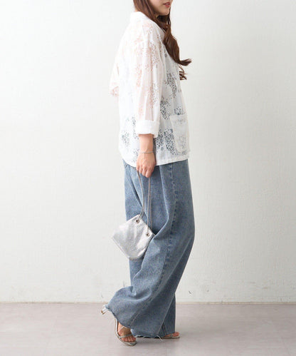 花卉蕾絲 單排扣 西裝外套