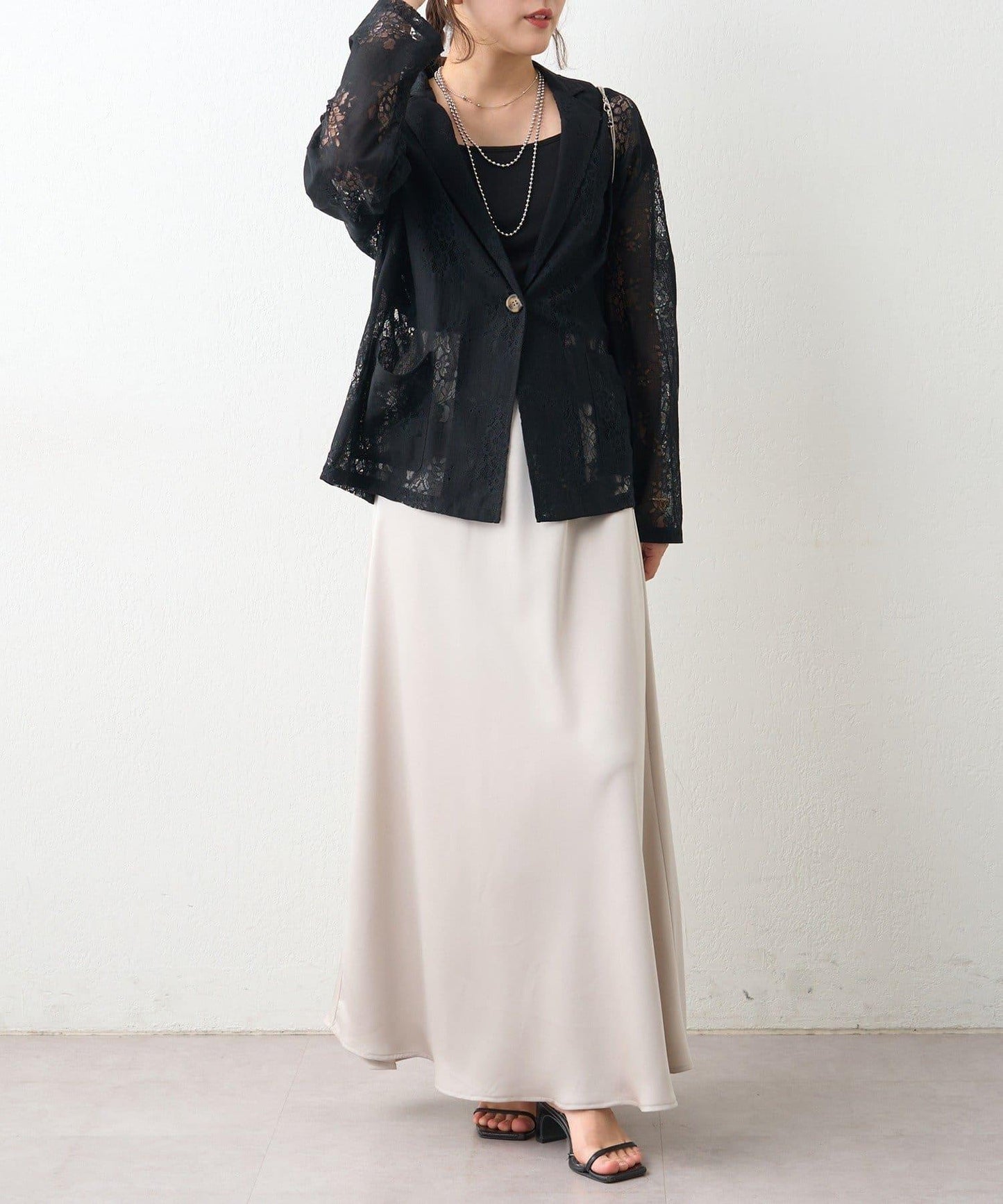 花卉蕾絲 單排扣 西裝外套