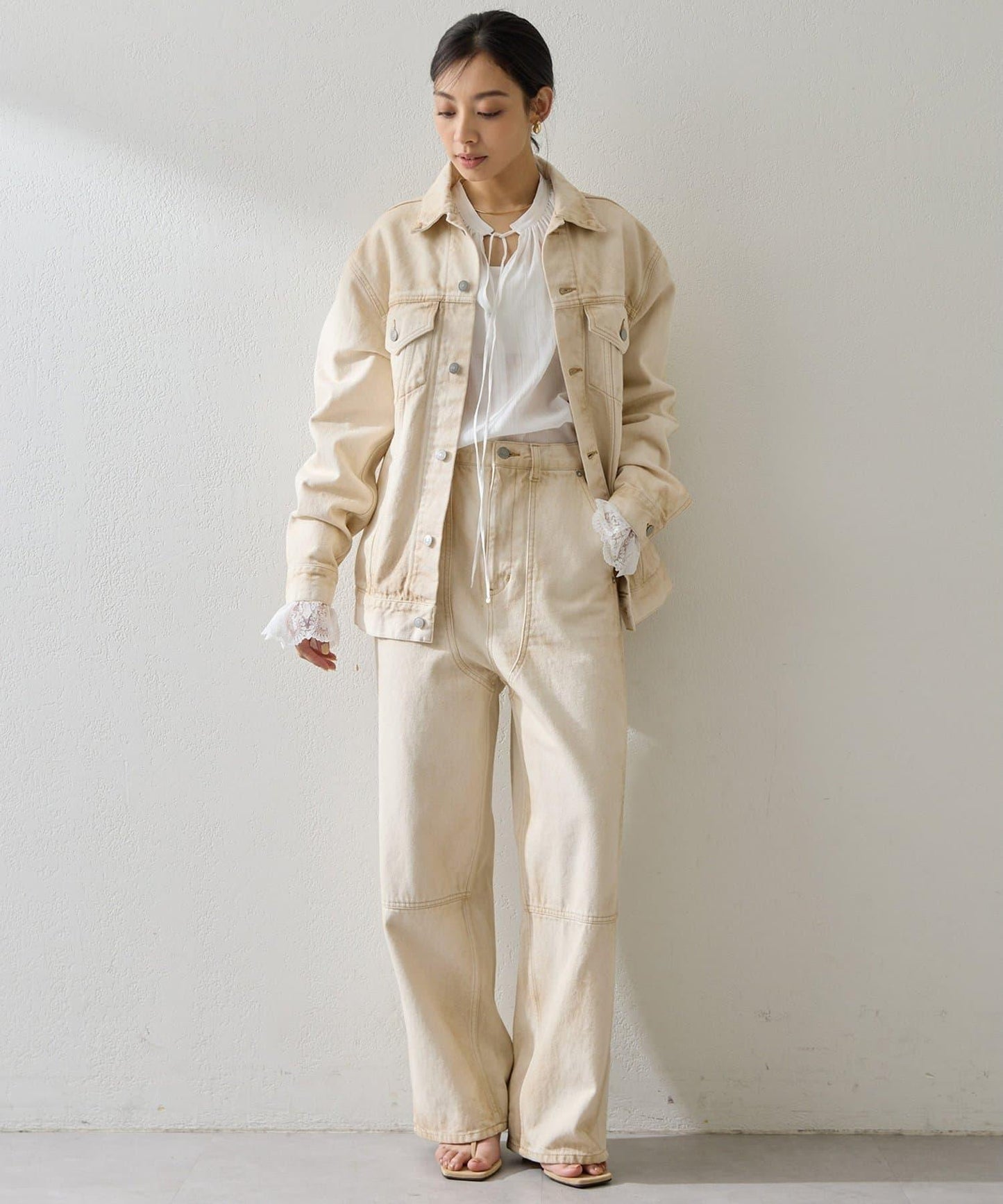 日曬做舊 雙膝補強 休閒褲