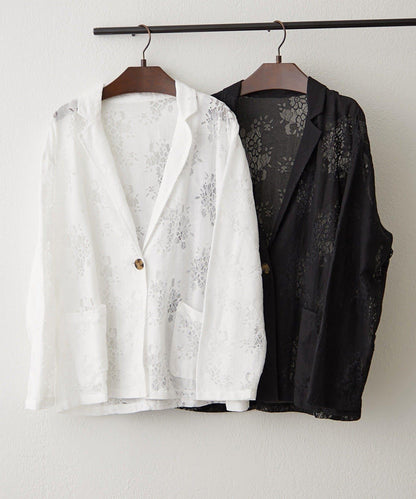 花卉蕾絲 單排扣 西裝外套