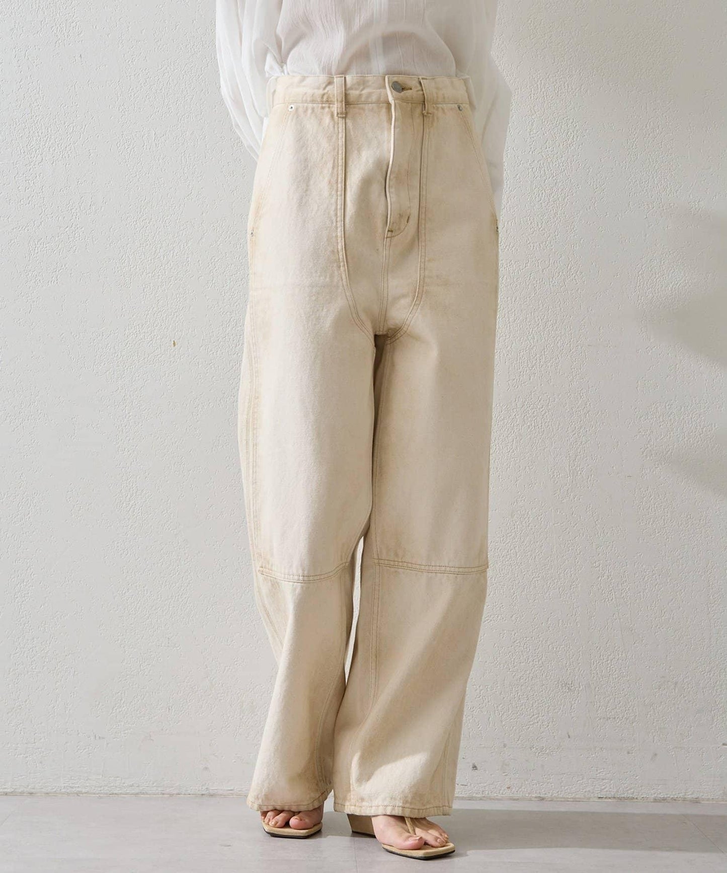 日曬做舊 雙膝補強 休閒褲