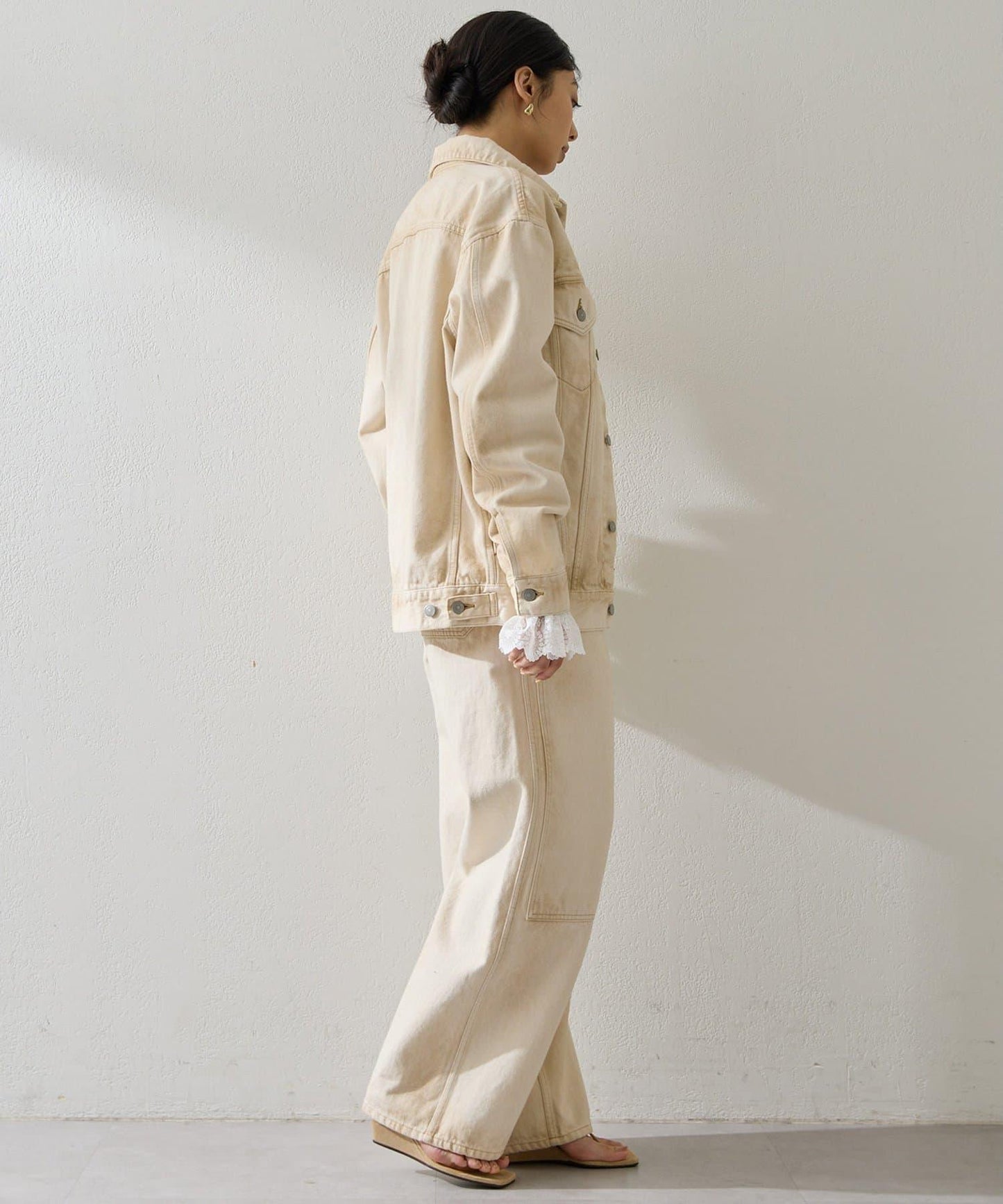 日曬做舊 雙膝補強 休閒褲