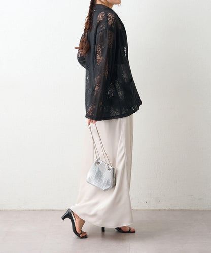 花卉蕾絲 單排扣 西裝外套