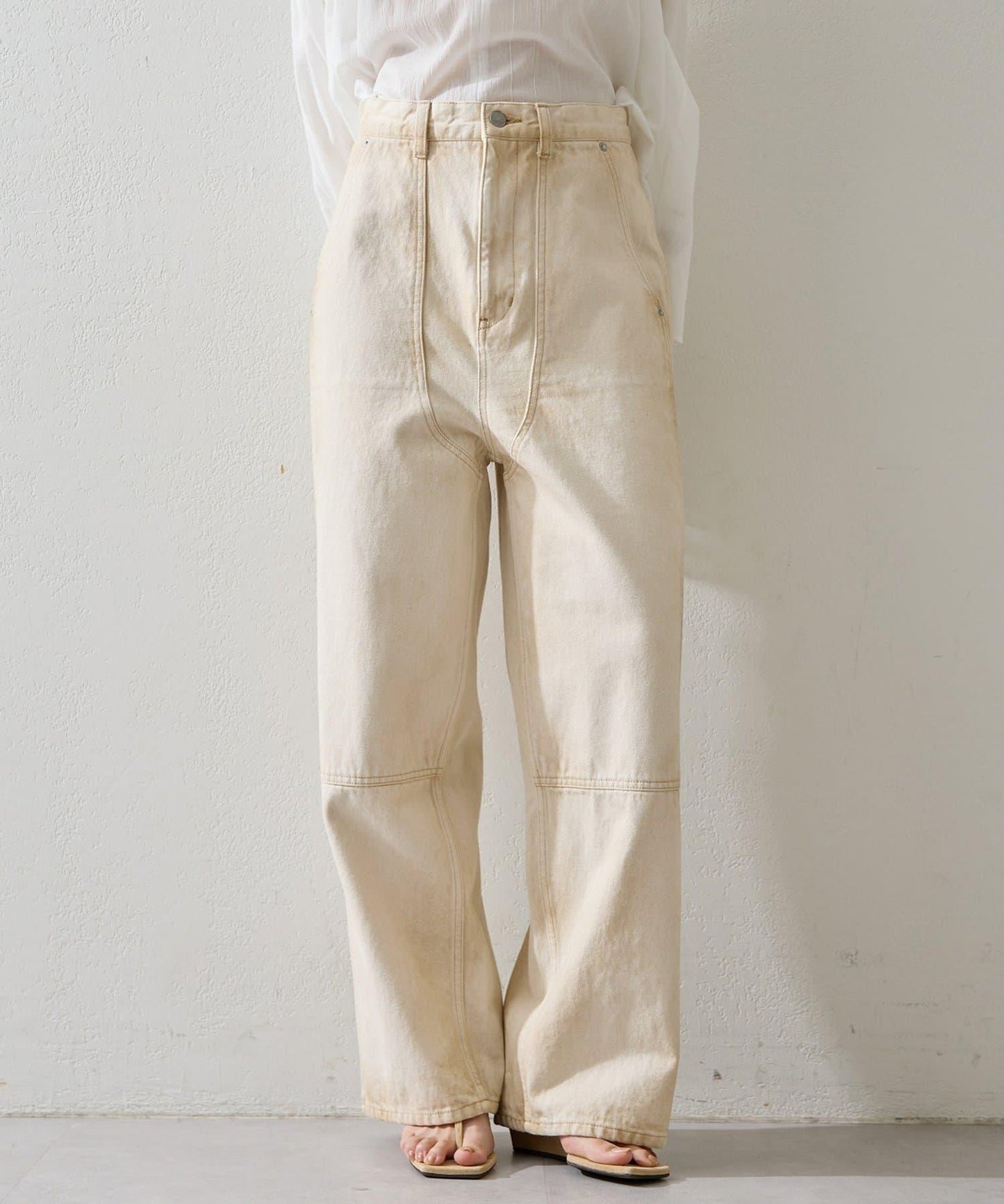 日曬做舊 雙膝補強 休閒褲