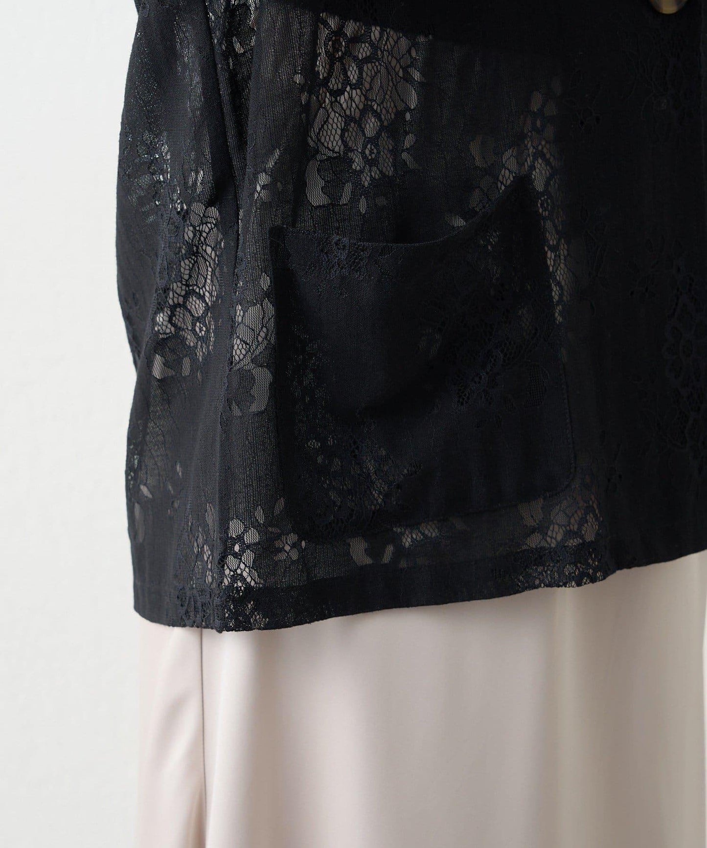 花卉蕾絲 單排扣 西裝外套