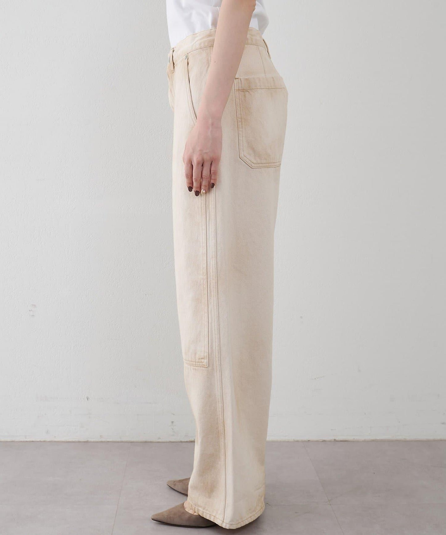 日曬做舊 雙膝補強 休閒褲