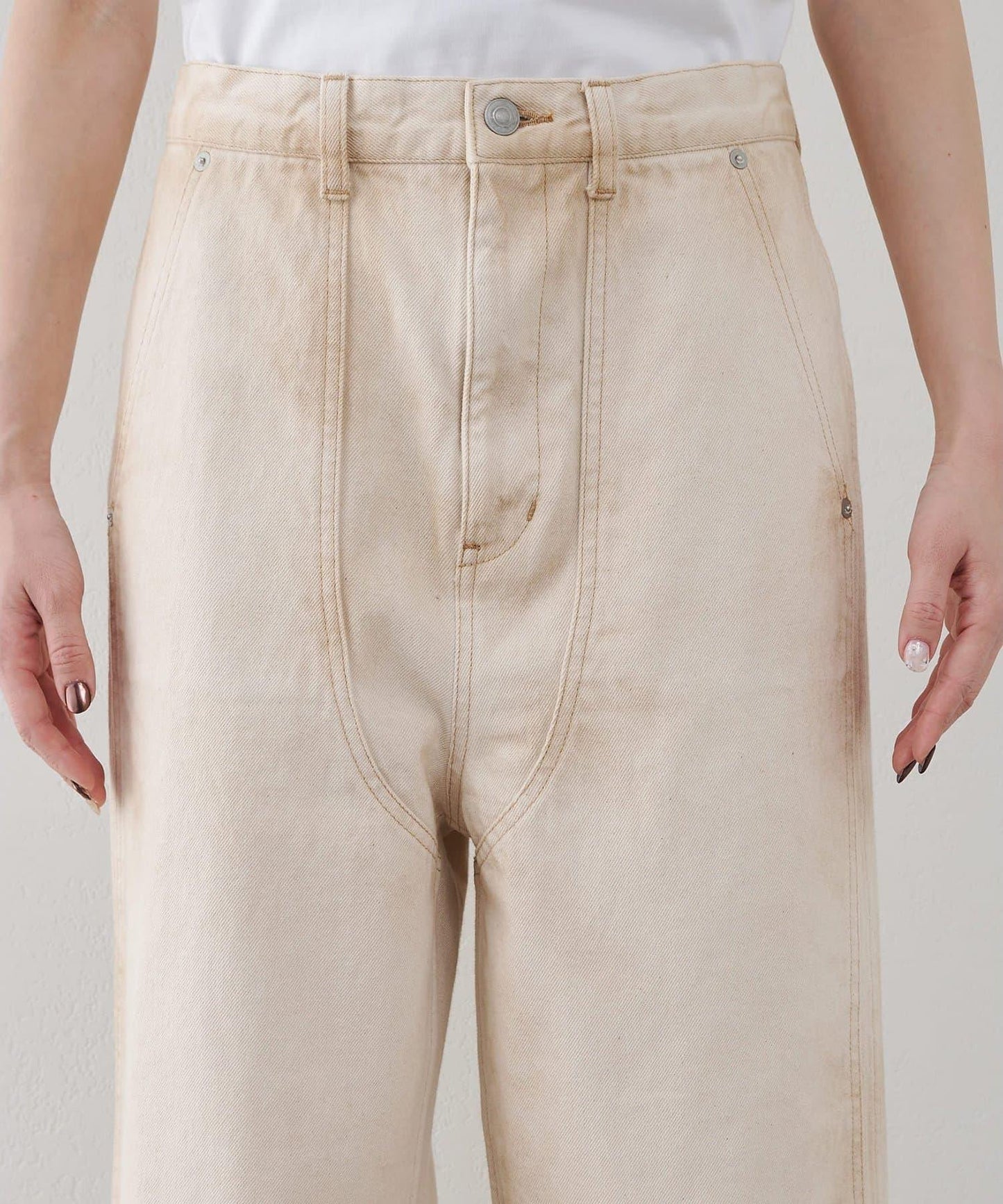 日曬做舊 雙膝補強 休閒褲