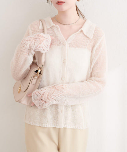 帶領設計袖針織上衣