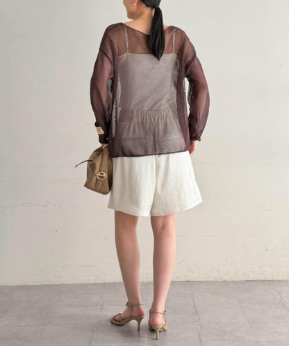 假麻寬鬆針織上衣