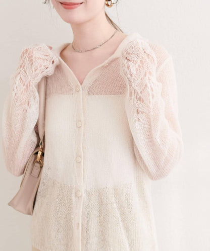 帶領設計袖針織上衣