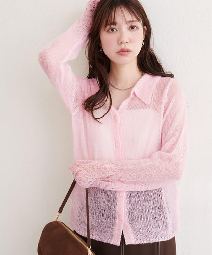 帶領設計袖針織上衣